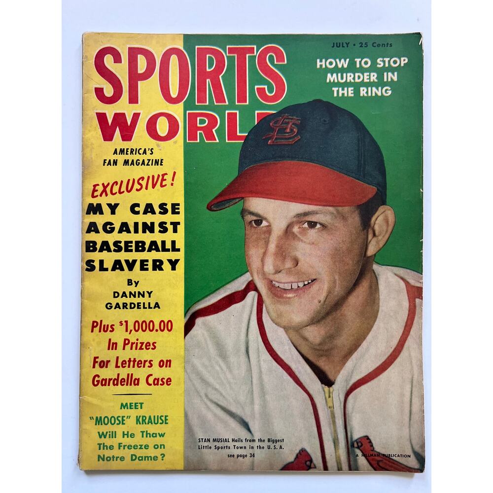 1949 Sport World Stan Musial Magazine St. Louis Cardinals, Stan the Man Baseball
